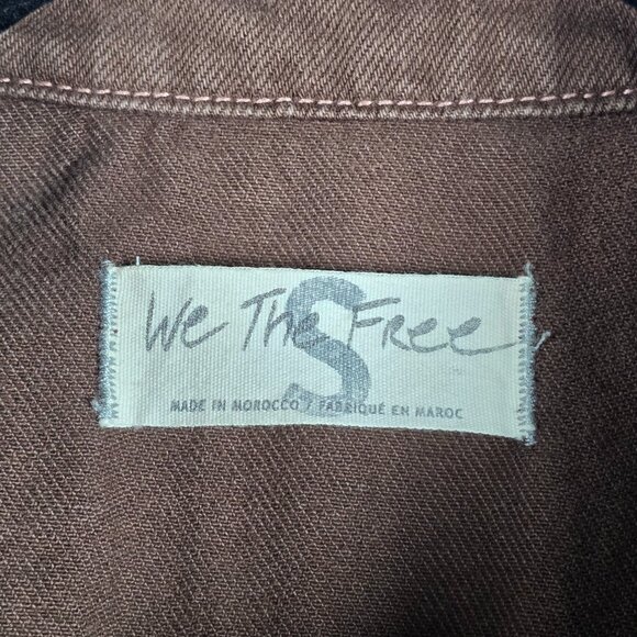 We The Free 100% Cotton Boho Womens Short Sleeve Brown Denim Button Jumpsuit - Picture 3 of 6